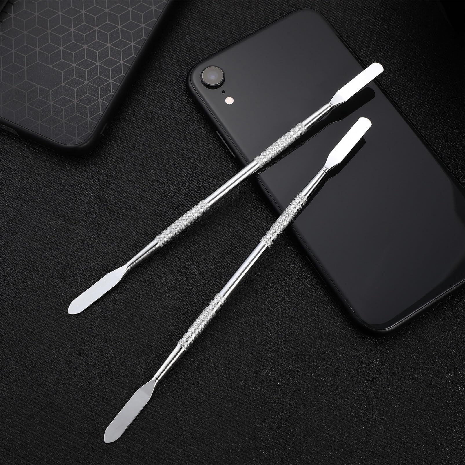 ibasenice Metal Pry Tool 2 Pcs Spudger Tools Opening Pry Bars Stainless Steel Sticks Repairing Tools for Cell Phone Laptop Electronics Headphone Jack Removal Tool