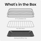Air Fryer Toaster Oven Combo, Countertop Oven for Quick & Healthy Meals, Bake, Broil, Air Fry, Toast, and Bagel Functions, 450°F Max Temp, 4 Slice Toaster Oven Air Fryer Combo – Ivory — image 6