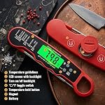 Digital Instant Read Meat Thermometer, Waterproof Food Thermometer with Backlight for Cooking, Grilling, BBQ, Air Fryer & Kitchen for Fathers Day Gift Ideas for Birthday Dad Men Him Husband