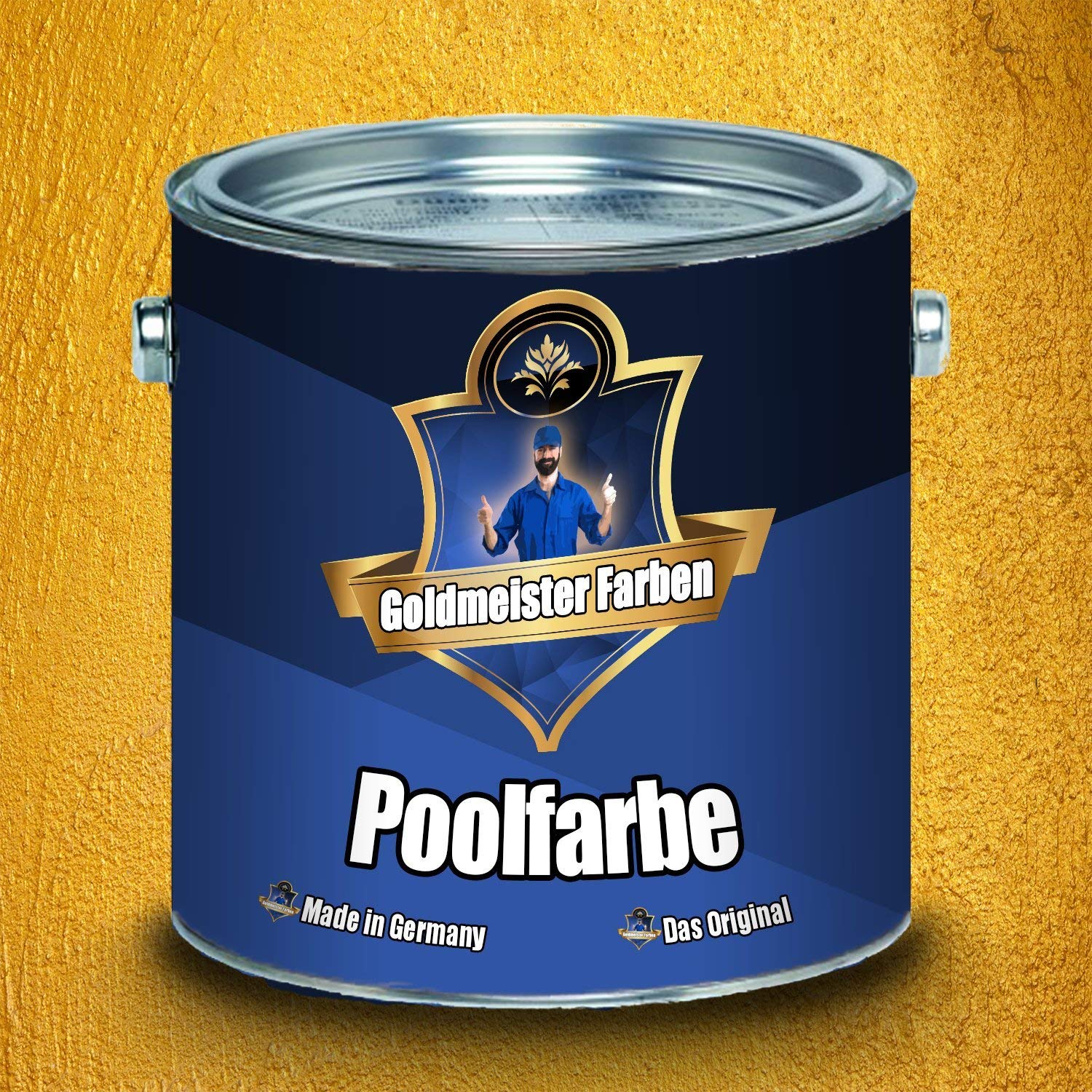 Goldmeister Farben Schwimmbeckenfarbe meisterhafte Poolfarbe Pool-Beschichtung Schwimmbecken-Beschichtung Badbeschichtung in Blau Weiß Grau Grün Seegrün Lichtgrau Anthrazitgrau (2,5 L, Perlweiß)