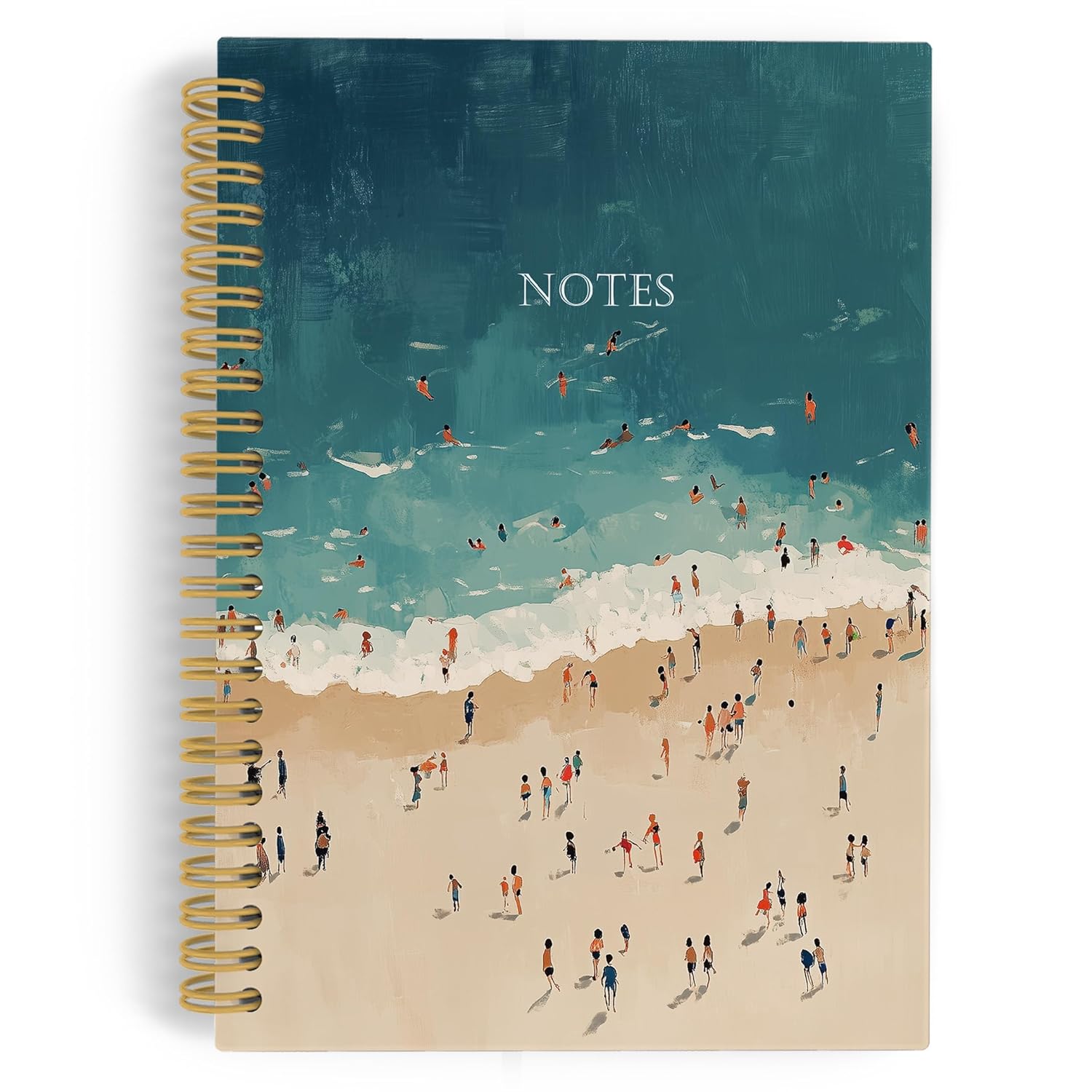 YLZlhb Coastal Beach Spiral Notebook Journal, Ocean Beachy Notebooks for Note Taking, Gifts for Beach Lovers, Ocean Coastal Hardcover Spiral Journal 5.5x8.3 Inches