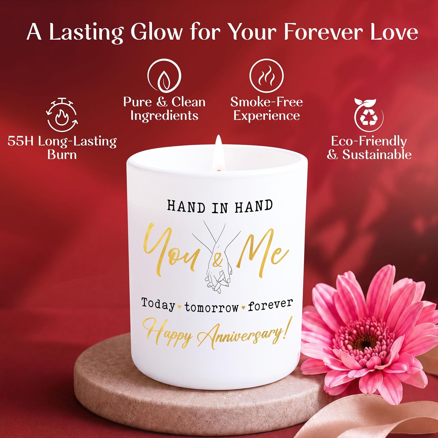 TEEZWONDER Anniversary Wedding Gifts for Wife, Women - Scented Candle 10 oz