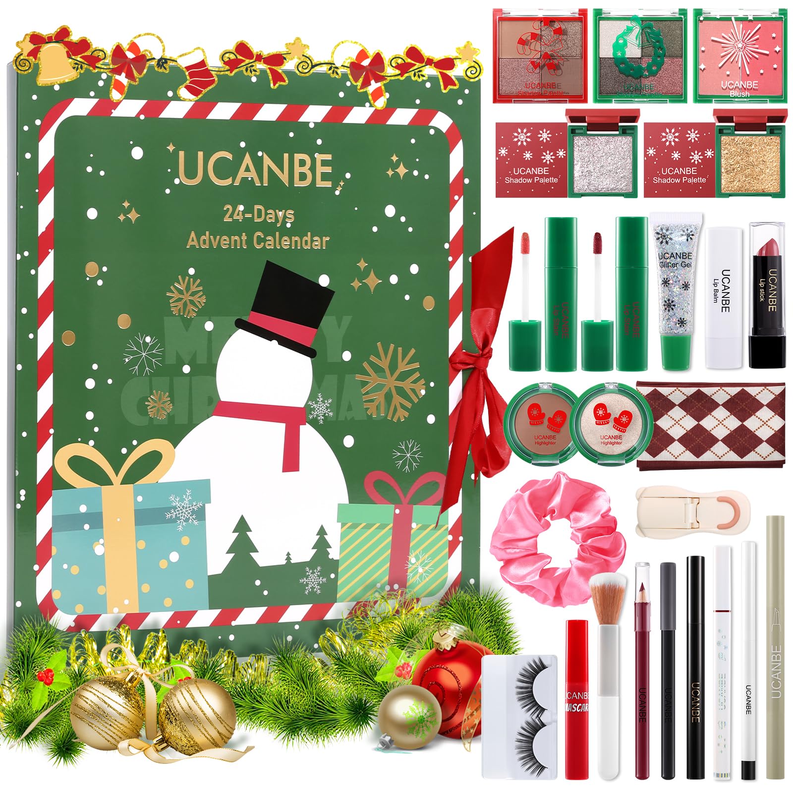 UCANBE Makeup Advent Calendar 2024 for Women Teens Girls, 24 Piece Christmas Holiday Gift Sets, Beauty & Cosmetic Surprises Countdown