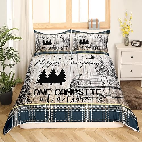 Miniatura 3 de Juego de ropa de cama de camping para niños, adolescentes, niñas, niños, cámper, funda de edredón para camping, automóvil, caravana, viaje, funda de