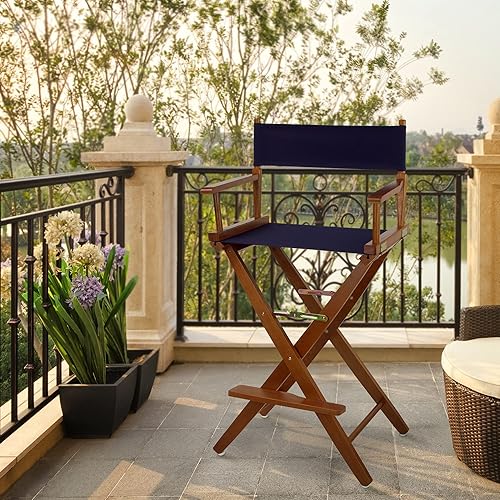 Miniatura 2 de American Trails Mission Oak Frame - Silla directora de lona azul marino de 30.2in de alto