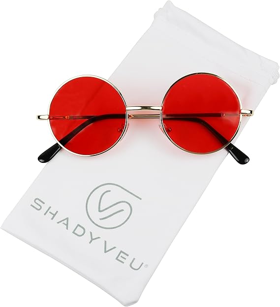 gold frame red lens sunglasses