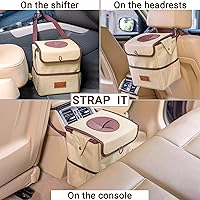 Vista 5 de Creathing - Bote de basura para coche, impermeable, con tapa, consola o asiento