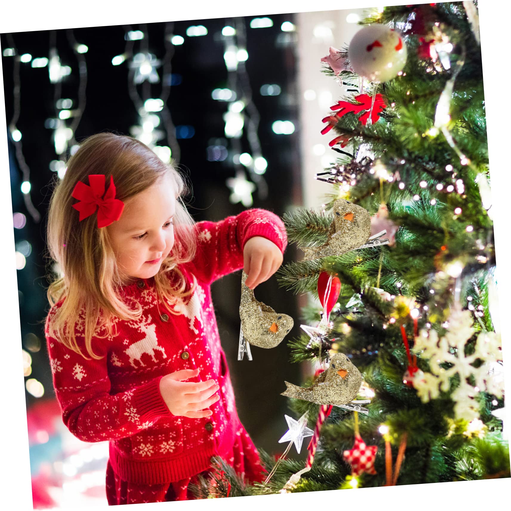 PRETYZOOM 36 STK Weihnachtsschaumvogel Weihnachtsbaumschmuck Weihnachtsvögel Mittelstücke Bastelschaum Vogelclip Krippenschmuck Für Kinder Weihnachtsszene Schmuck Vögel Szene Golden