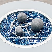 Vista 8 de Skyflame Juego de 6 bolas de cerámica, juego de 6 piedras de fuego redondas para fogatas o accesorios de chimeneas en interiores y exteriores, 5 Gris