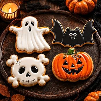 4 Pieces Halloween Cookie Cutter Set for Baking - Stainless Steel
