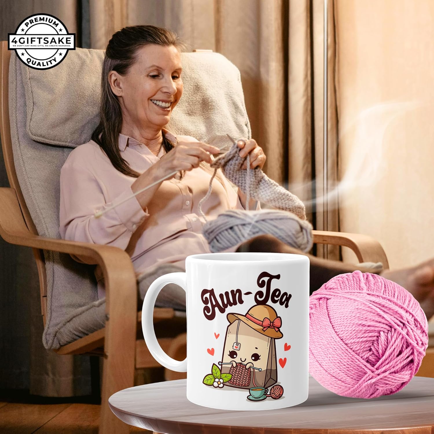 Aun-Tea Coffee Mug - Aunt Gifts from Niece & Nephew - 11oz Ceramic Mug for Tea & Coffee Lovers - Mother’s Day, Christmas & Birthday Gifts for Women - Auntie Gift Ideas - Best Aunt Ever - Image 4