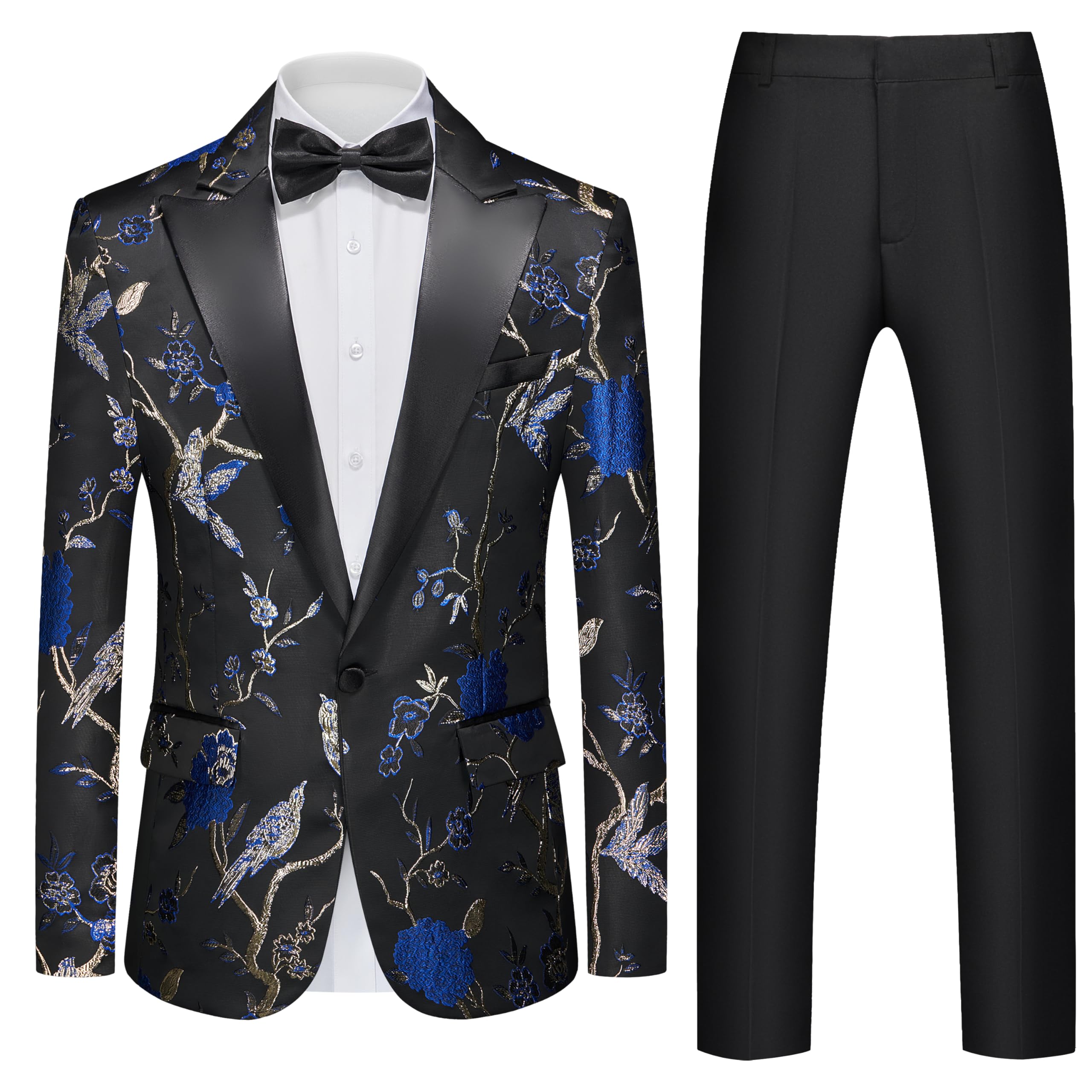 Herren-Anzüge, schmale Passform, 2-teilig, formelle Smoking-Anzüge, Blazer-Hose mit Fliege für Hochzeit, Abschlussball