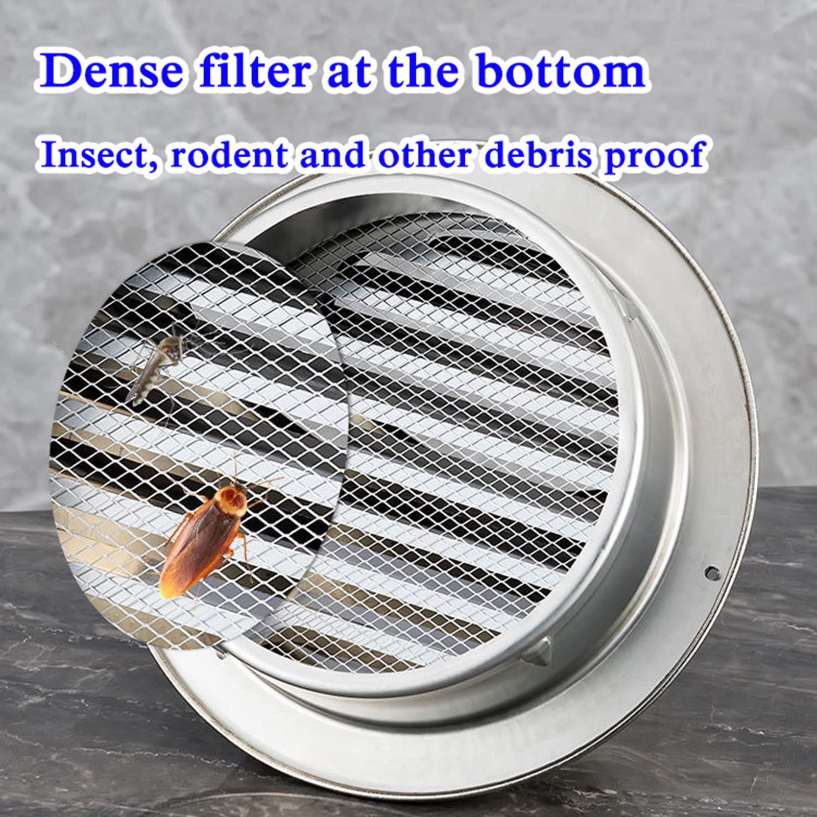 WORDFUN Grille D'Aération Murale, Grille De Ventilation en Acier Inoxydable, Conduit Aérateur d'air Bouche D'Extraction, Grille De Ventilation Hotte, Bonne Ventilation