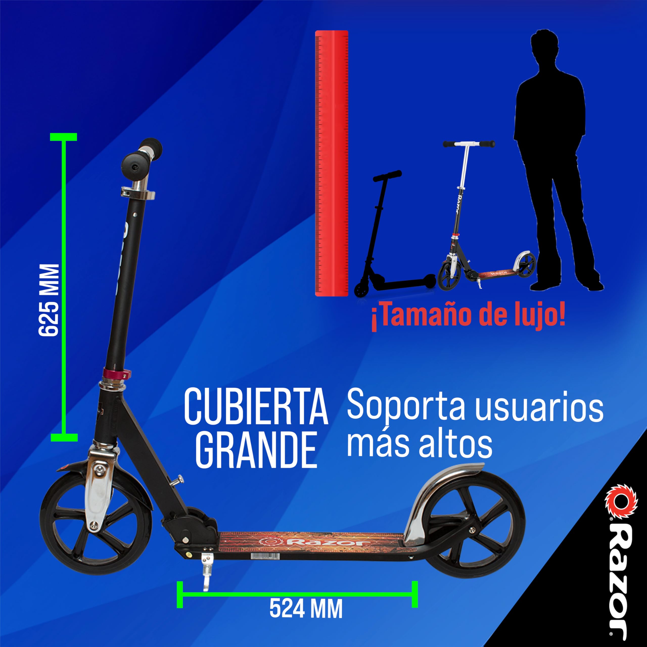 Amazon.com : Razor A5 LUX Kick Scooter - Black Label : Sports