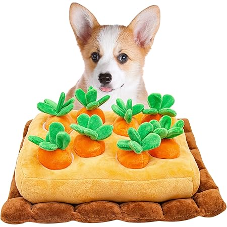 Amazon にんじん畑 ペットおもちゃ 知育玩具 餌隠しマット ノーズワーク 噛む 運動不足 分離不安解消 集中力向上 嗅覚訓練 食いすぎる対策 訓練毛布 ハート型 7個にんじん Juline 犬用アジリティ 運動器具 通販