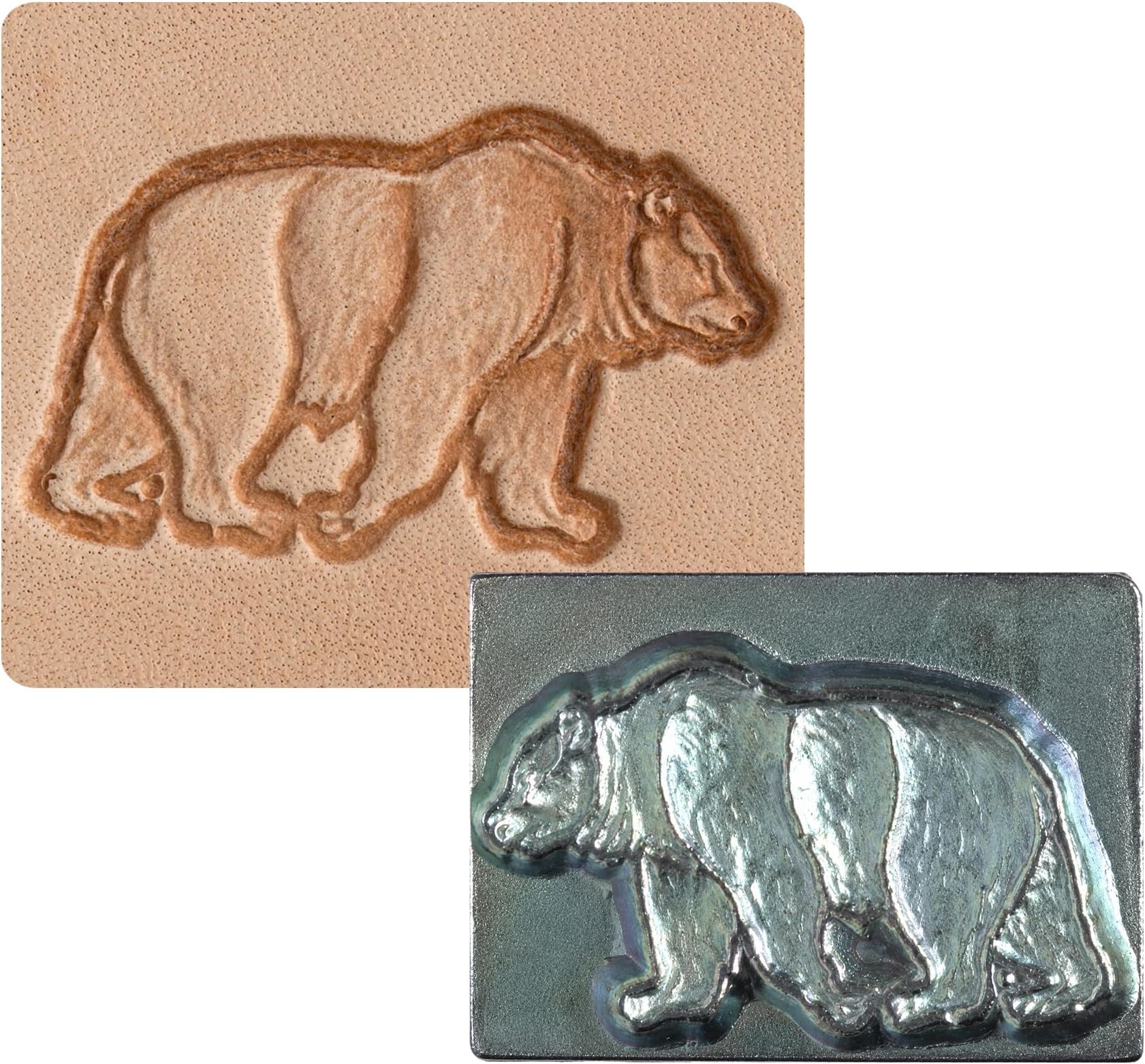 Tandy Leather Bear 3D Stamp - Detailed Animal Leather Tool for Wallet, Belt, Keychain, and Holster Projects - Durable Craftool Stamp for Vegetable-Tanned Leather Tooling