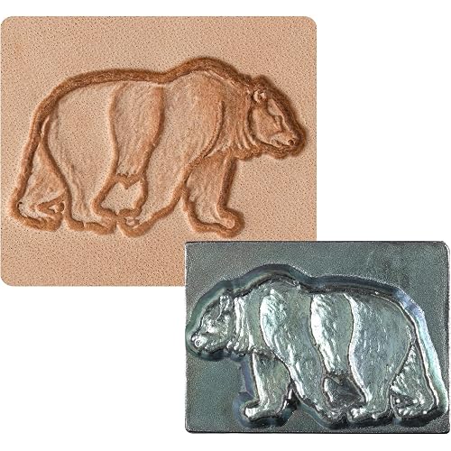 Tandy Leather Bear 3D Stamp - Detailed Animal Leather Tool for Wallet, Belt, Keychain, and Holster Projects - Durable Craftool Stamp for Vegetable-Tanned Leather Tooling