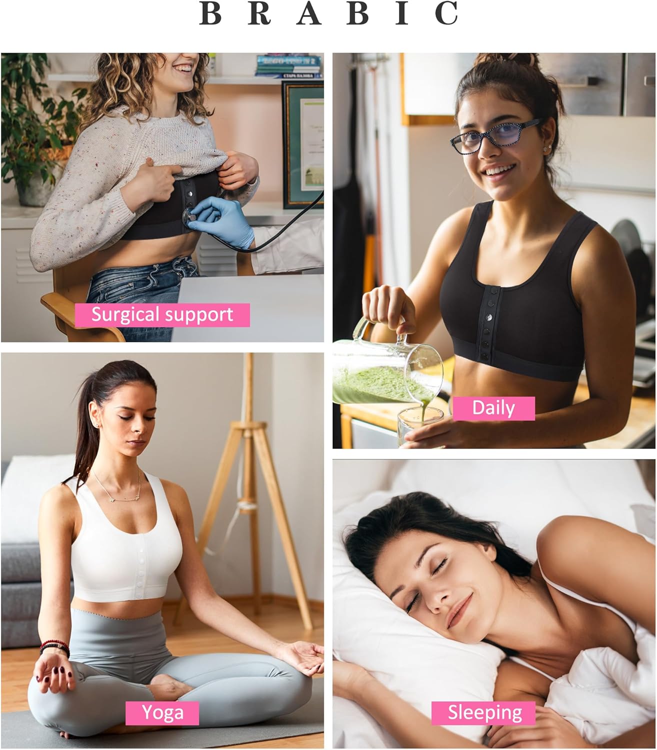 BRABIC Front Closure Compression Full Coverage Bras for Women Post Surgery Everyday - Image 5
