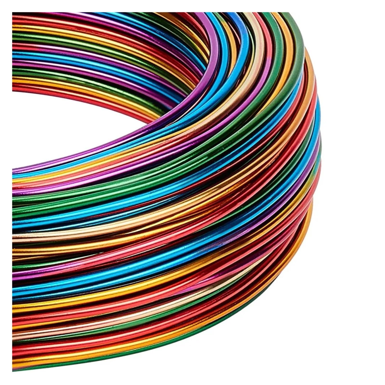 Aludraht 15 Gauge 136 Fuß mehrfarbiger Schmuck-Basteldraht, Farbverlauf-Aluminium for Schmuckperlen, Gold, Grün, Rot, Lila, Blau, Set für DIY-Skulpturen