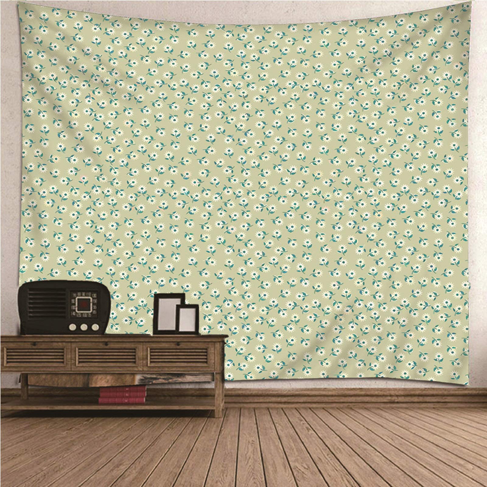 Tapiz de pared para renovar estancias aburridas, decoración floral verde KnSam 150x130 CM