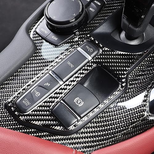 Miniatura 4 de Daeiclru Cubierta de panel de base de palanca de cambios de fibra de carbono suave para Toyota Supra GR A90 A91 MK5 2019-2022, borde del panel de