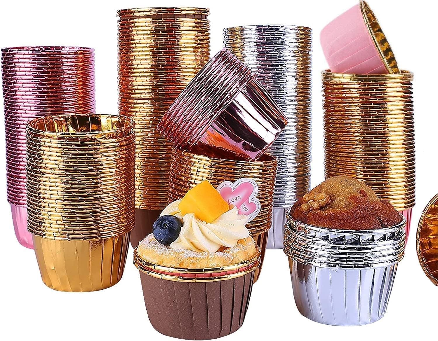 200 sztuk Muffin Cups Paper Cupcake Cups, Muffin Paper na imprezę, wesele, urodziny (zestaw 2)