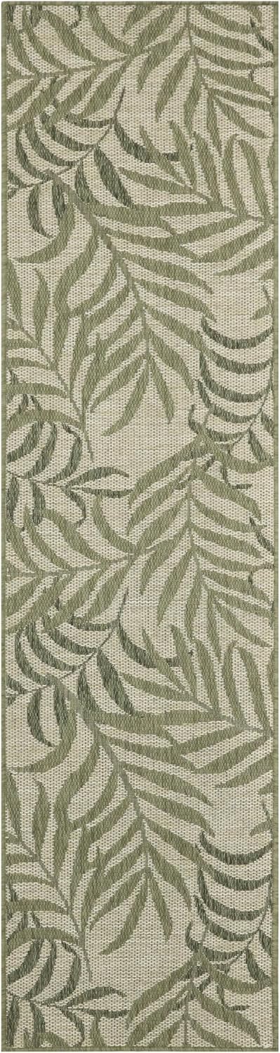 Nourison Home Garden Oasis Ivory Green 2' x 6' Area Rug - Easy Clean, Non Shedding, Bed Room, Living Room, Dining Room, Kitchen (6' Runner)