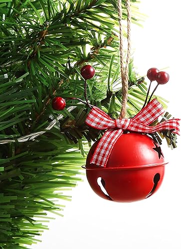 Miniatura 9 de 6 adornos de cascabel de Navidad en rojo, blanco y verde, colgante de campanas de árbol de Navidad, suministros de fiesta de Navidad para decoración