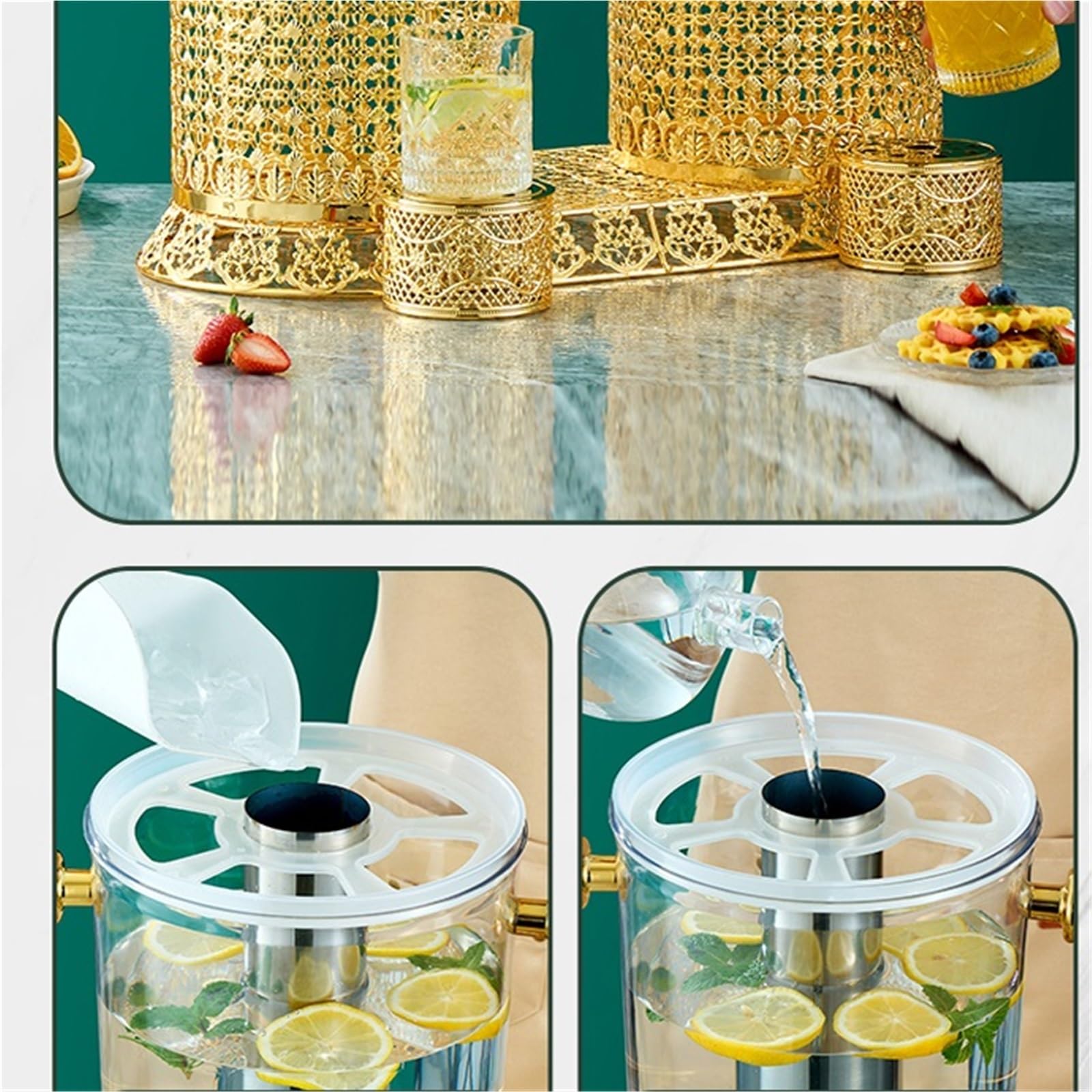 Distributore di Birra Spremiagrumi in Acciaio Inossidabile con Rubinetto Dispenser Bevande