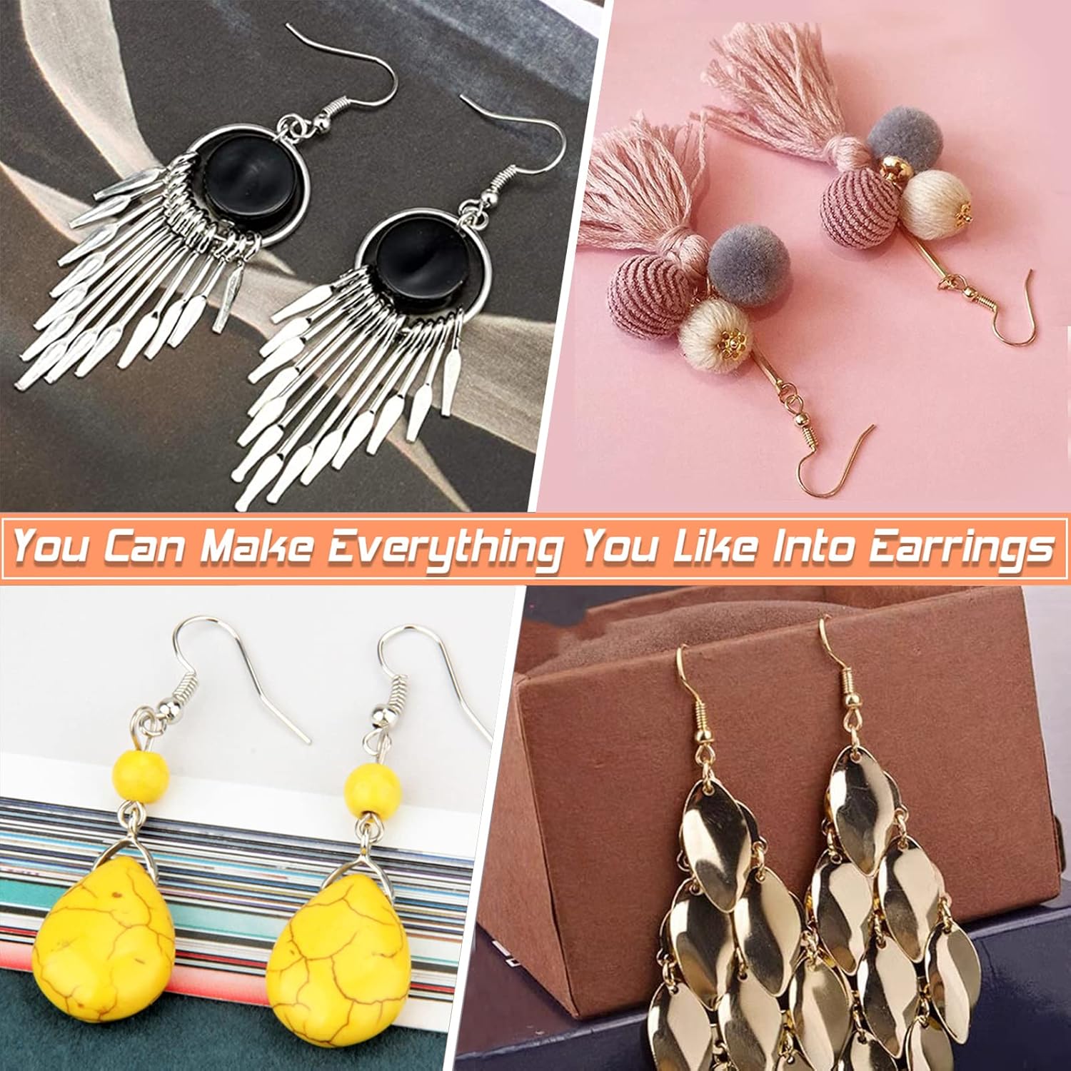 TOAOB 200pcs Earring Hooks Hypoallergenic 925 Sterling Silver Fish Hooks Ear Wires with Ball and Coil Gold Silver 18mm Nickel Free Parts with 200pcs Earring Backs for DIY Jewelry Making - Image 7