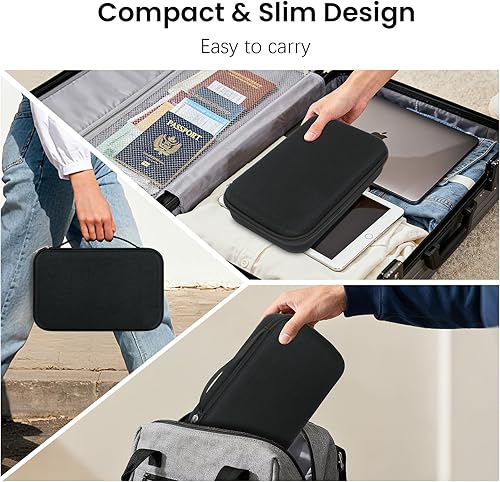 Vista 5 de WOMACO Organizador de lentes de sol de viaje, funda rígida para lentes de sol, estuche portátil de almacenamiento de múltiples lentes para mujeres