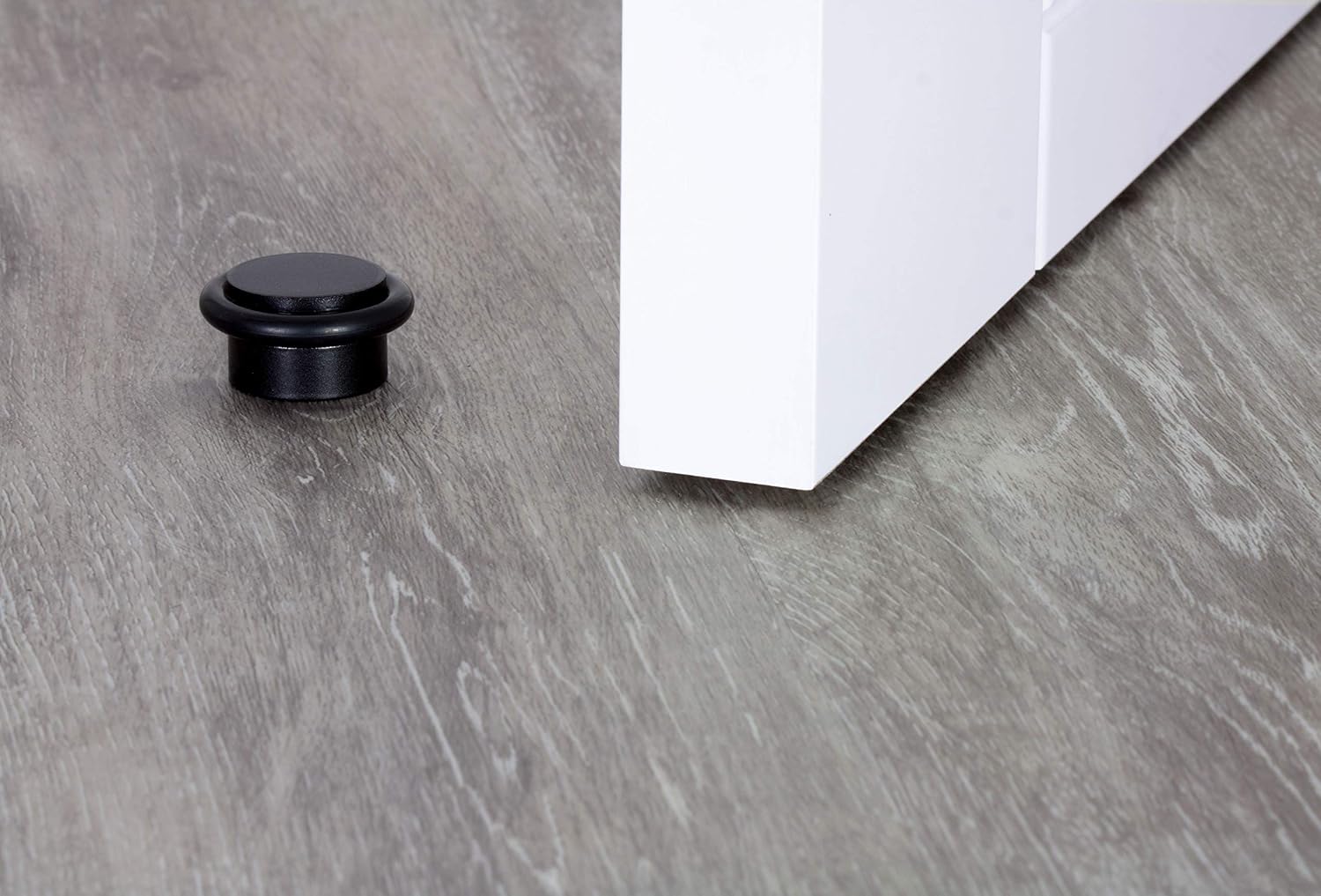 EVI Herrajes I-140-NG Adhesive Door Stop, Painted Black-Black Rubber, 28Ø x 20mm