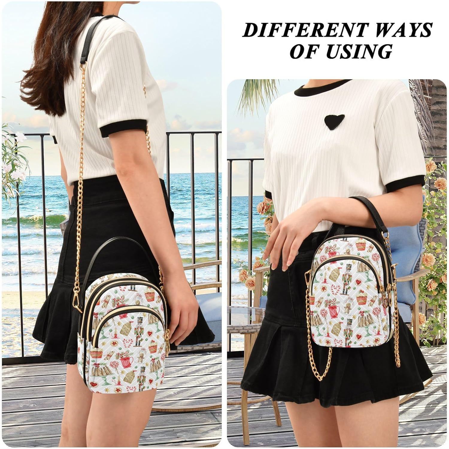 Holiday Festive Cell Phone Purse Crossbody Handbag Durable Shoulder Bag Travel Pouch - Image 2