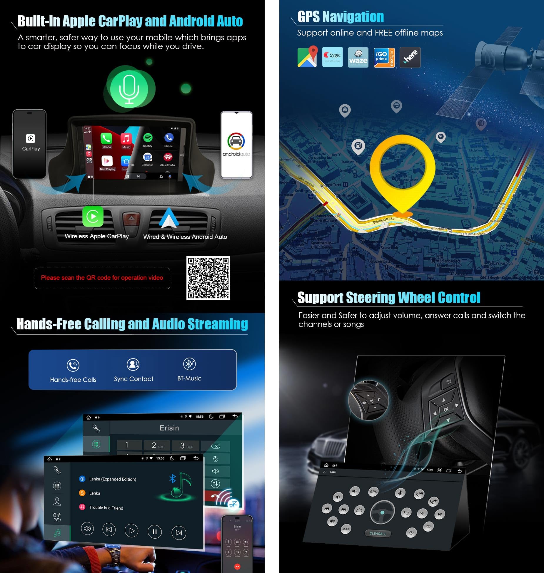 Autoradio Android 9" 4Go+64Go Pour Renault Megane 3 (2009-2014) - CarPlay/Android Auto, GPS, Caméra Recul