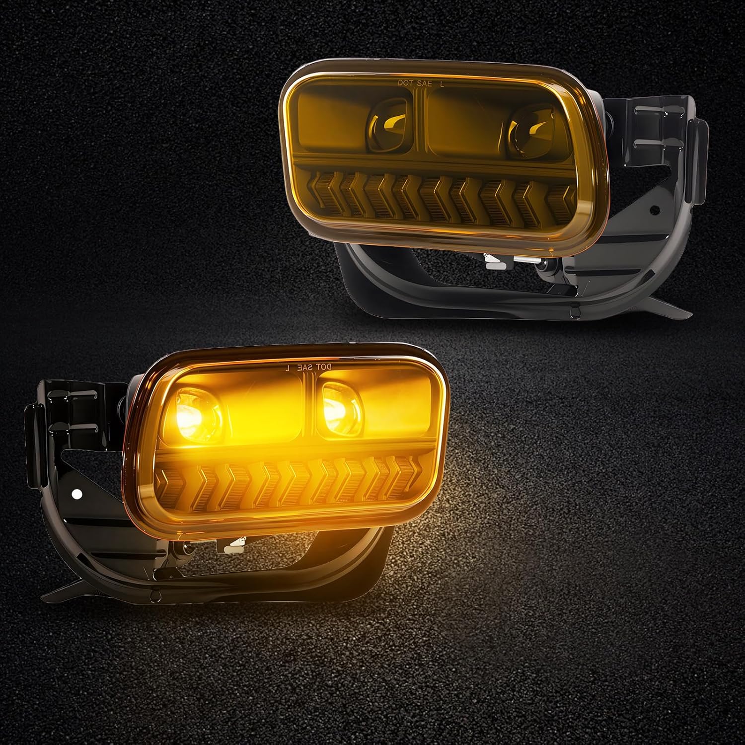 LED Fog Lights Compatible with 2009-2018 Dodge Ram 1500 2500 3500 Fog Lamps Front Bumper Lights Amber Lens 1 Pair of LED Fog Lights