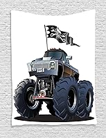 Vista 30 de Ambesonne Tapiz hawaiano, Costa Na Pali en la isla de Kauai en Hawái, día soleado, horizonte de montaña, colgante de pared para dormitorio, sala