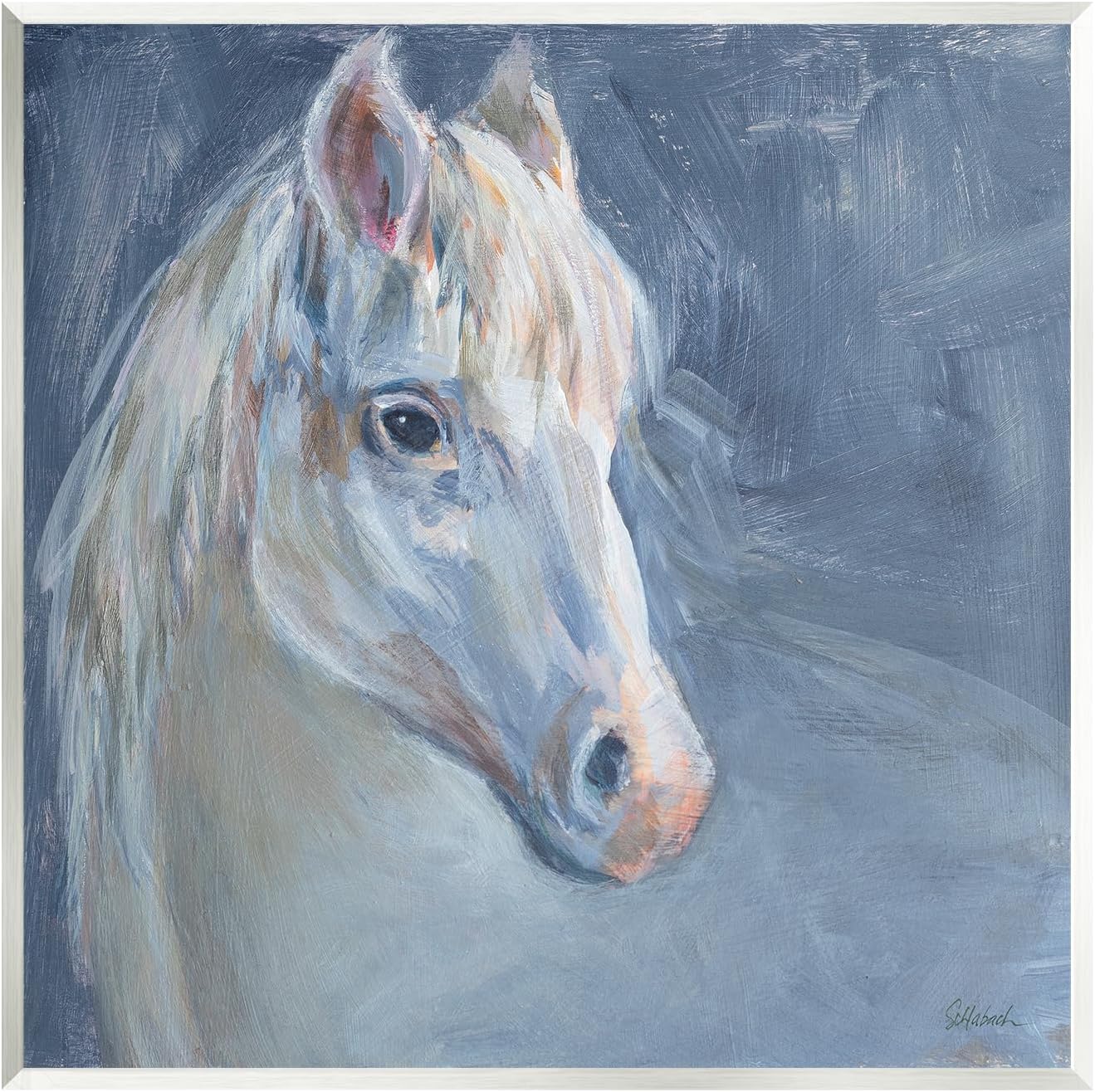 Stupell Industries Gentle Gray Horse Painting Wall Plaque Art Design by Sue Schlabach