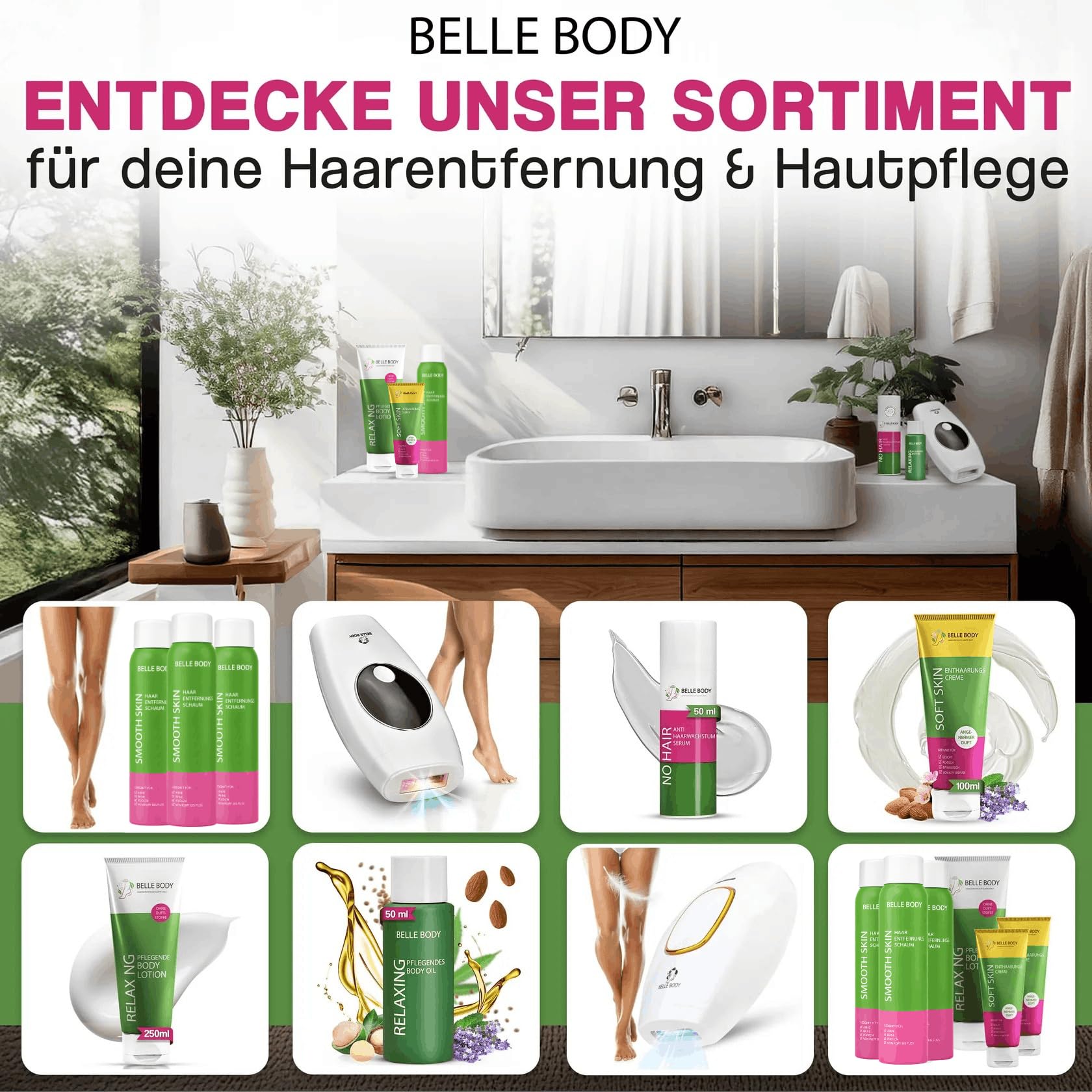 BELLE BODY IPL Ultra+ Premium - Haarentfernungsgerät Lasergerät - Dauerhafte Haarentfernung - vielseitiges Enthaarungsgerät Körper - für Mann und Frau - geeignet für alle Körperteile