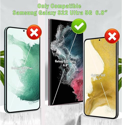 Miniatura 2 de Jeywiry Paquete de 2 protectores de pantalla para Samsung Galaxy S22 Ultra 5G de 6.8 pulgadas con 2 protectores de lente de cámara de vidrio