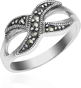 Amazon | 白鉄鉱スタイルの金Forever infinity love。925スターリング