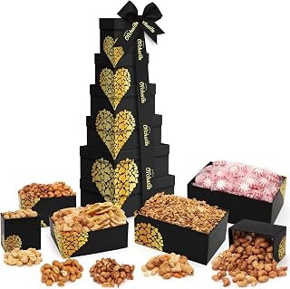 Nuts gift Basket Tower, Heart Design 6 Tier Food Baskets for Men and Women.