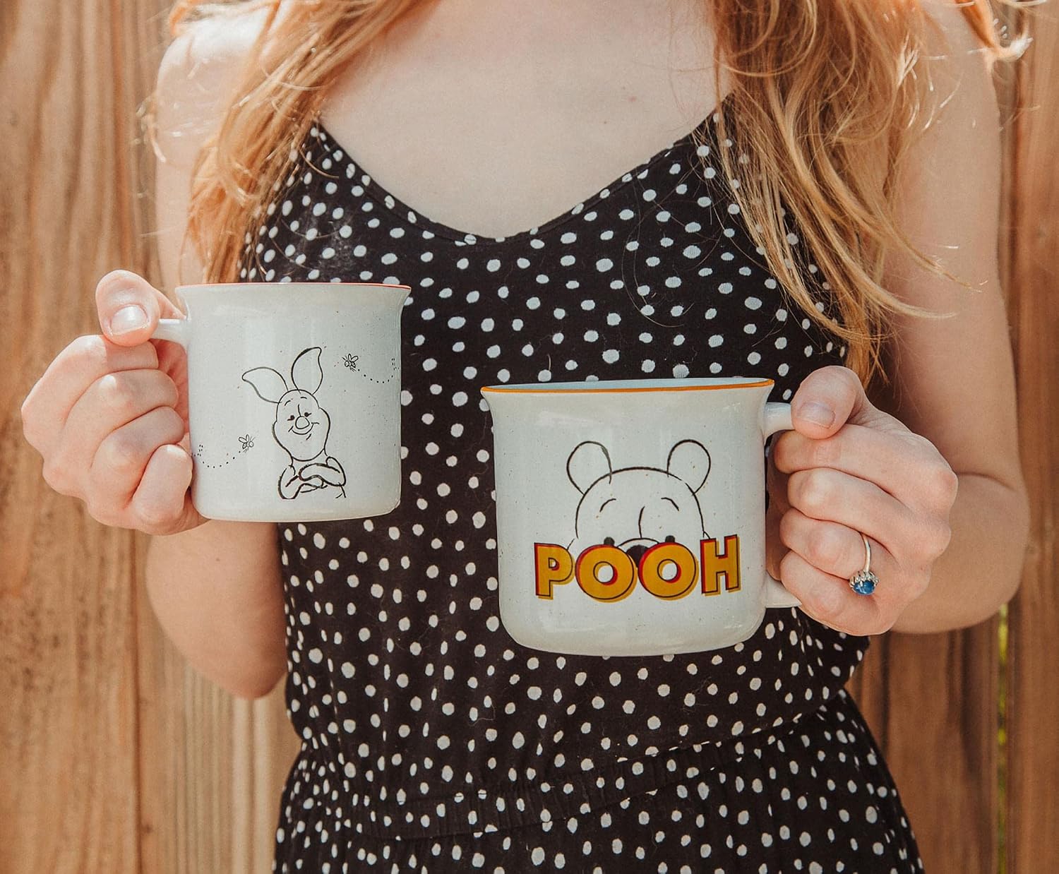 Disney Winnie the Pooh and Piglet Ceramic Camper Mugs, Set of 2 | BPA-Free Travel Coffee Cup For Espresso, Caffeine, Cocoa, | Home & Kitchen Essential | Cute Gifts and Collectibles