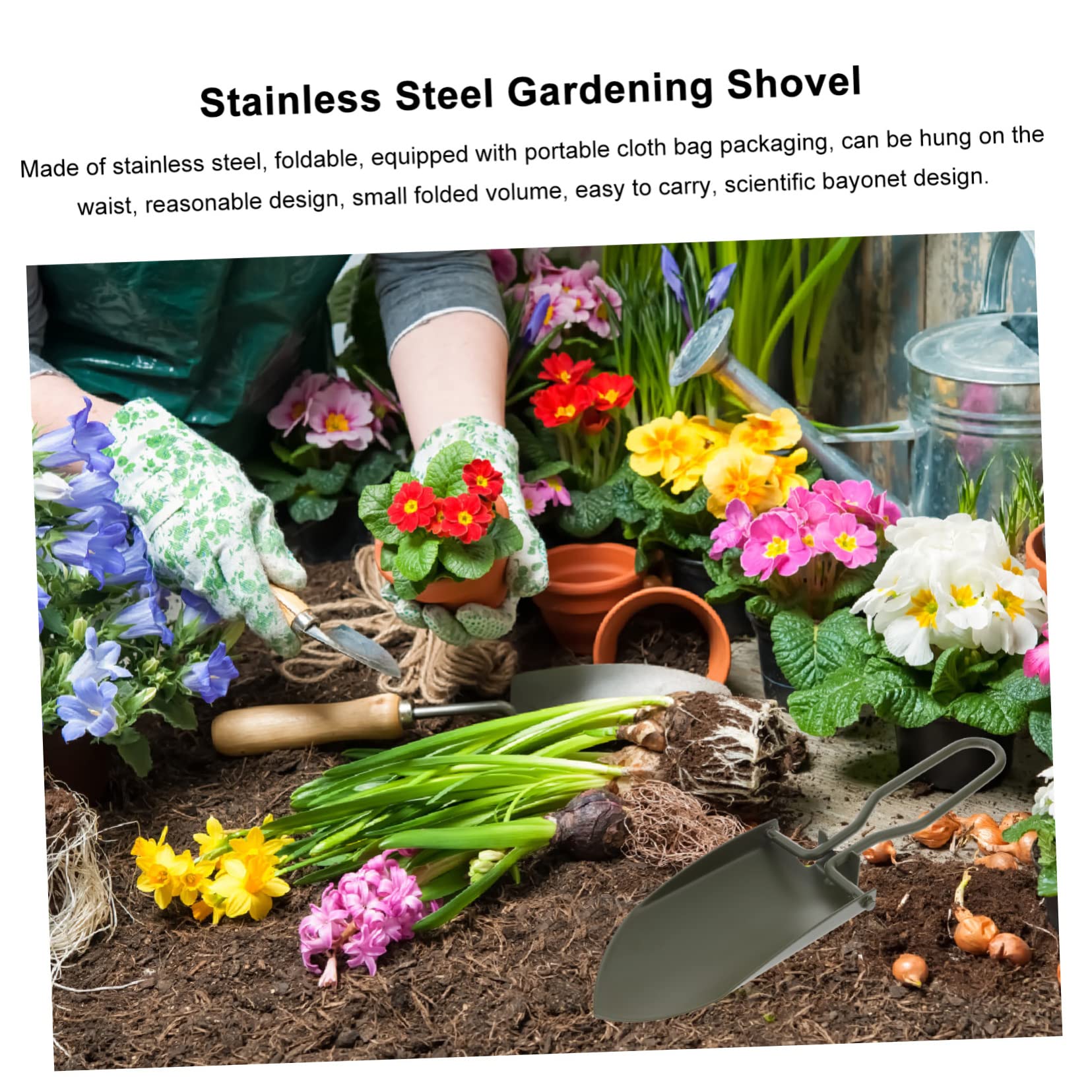 BESPORTBLE 5 Pz Pala da Giardinaggio Vanga Pala per Scavare Pala da Campeggio Pieghevole Cazzuola da Giardino Resistente Giardinaggio Pieghevole Piantare Mini Army Green Acciaio Inossidabile