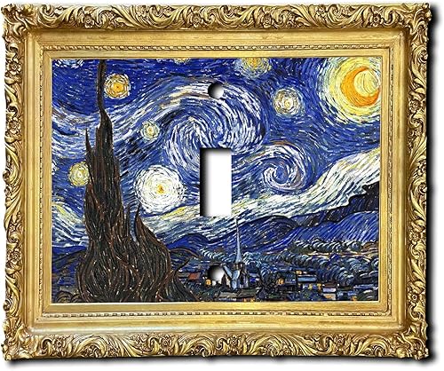 Cubierta eléctrica acrílica decorativa de pintura de noche estrellada - Interruptor de luz individual