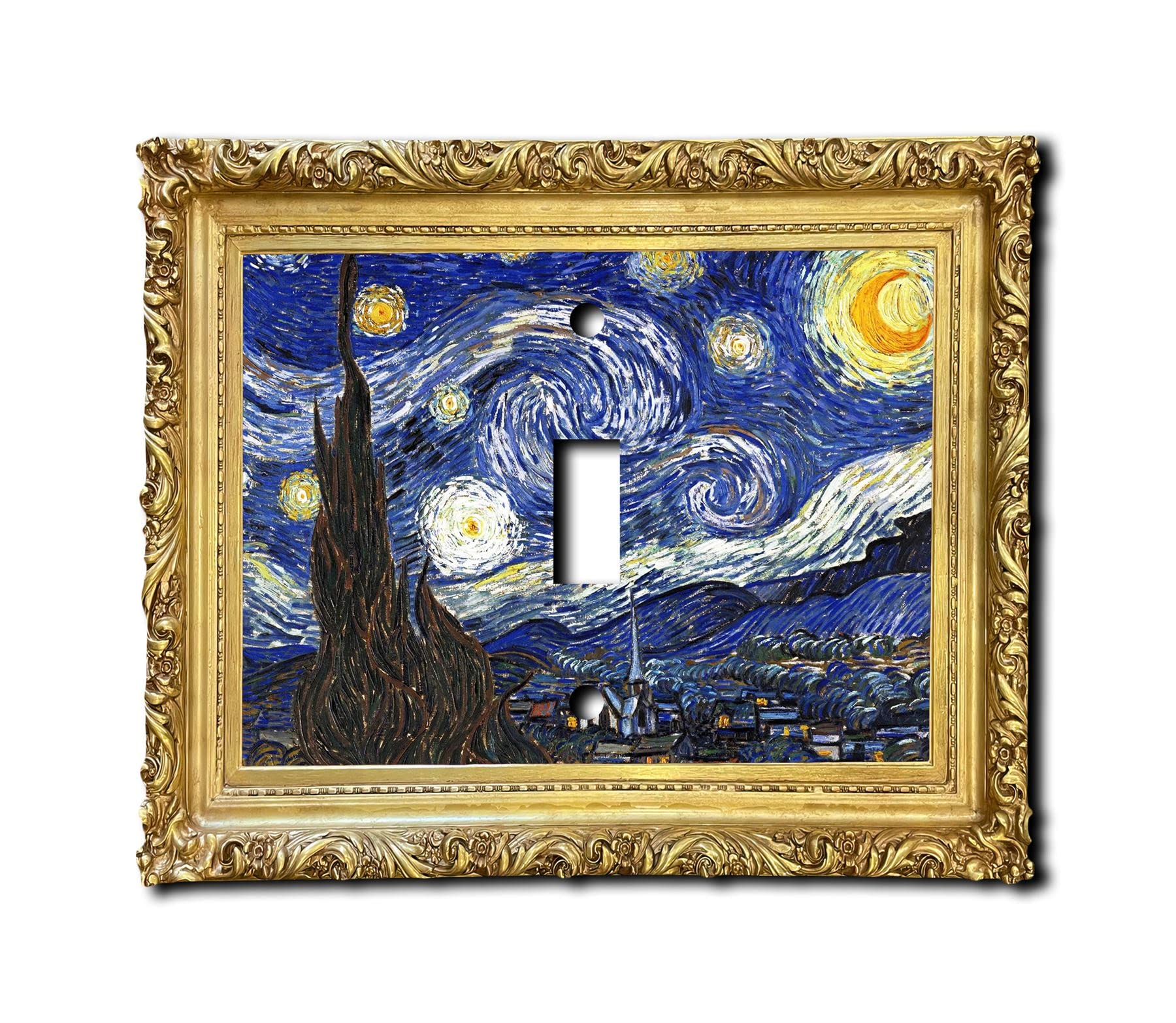 Starry Night Painting Decorative Acrylic Electrical Cover - Single Light Switch-image-11