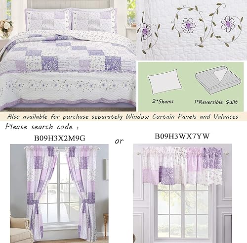 Vista 98 de Cozy Line Home Fashions - Juego de ropa de cama, edredón reversible 100% algodón, diseño floral campestre, tela de retazos, a cuadros, color rojo