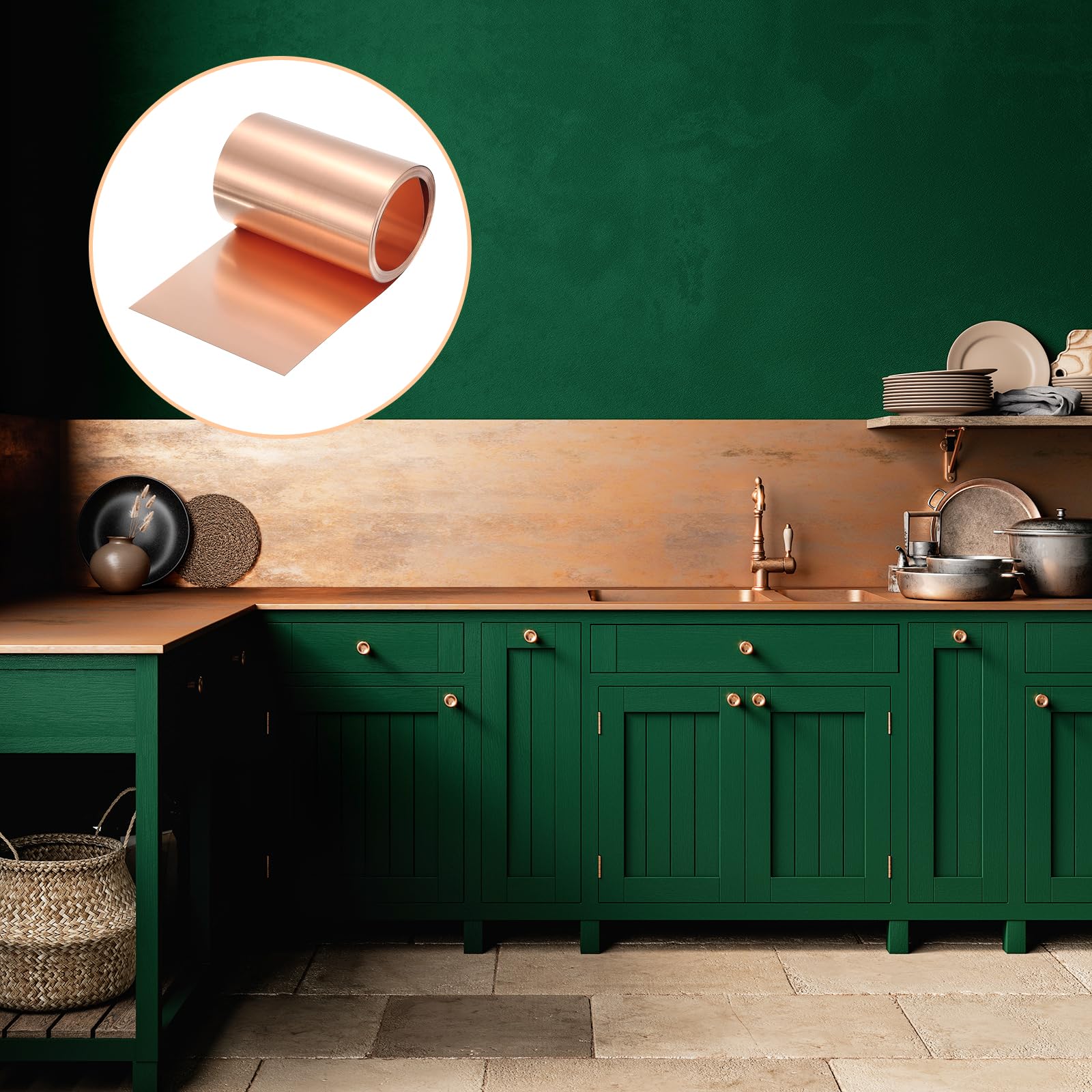 QUARKZMAN Kupferplatten 2500x100x0.2mm, Kupferblech Streifen Kupferfolie Blech, Kupfer Blechplatten Rosegold Kupferstreifen für Industrie Bauwesen Haushalt Wand Dekoration DIY Kunsthandwerk