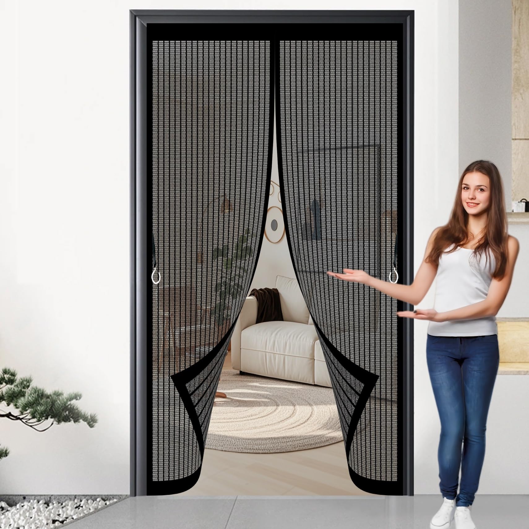 Moustiquaire pour porte afin de bloquer les insectes grâce à sa maille fine
