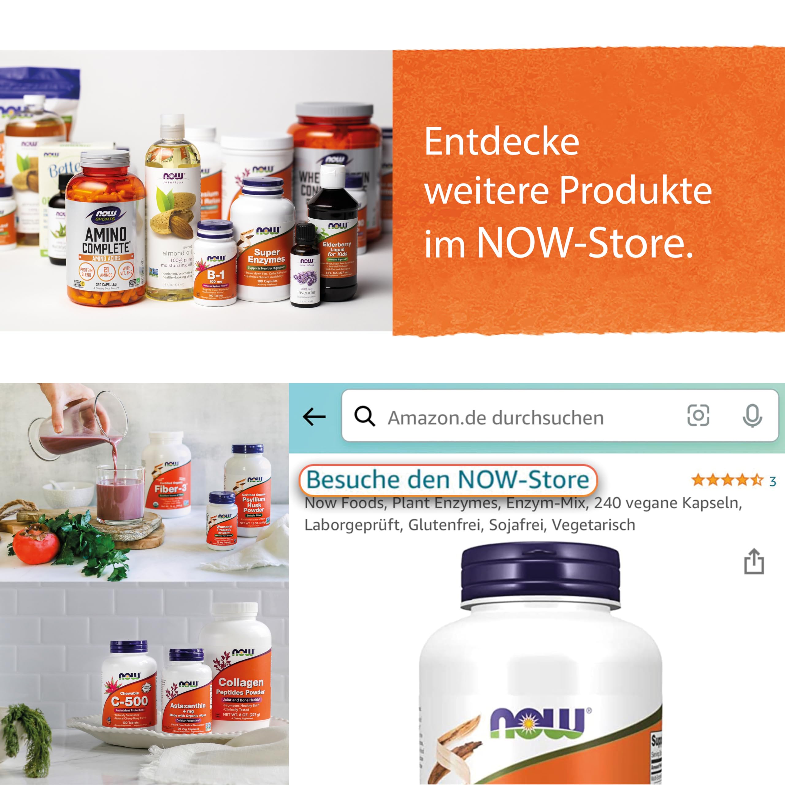 Now Foods, Natural Beta Carotene (natürliches Beta-Carotin), 7.500mcg (25.000IU), 180 Softgels, Provitamin A, Laborgeprüft, Sojafrei, Glutenfrei, ohne Gentechnik