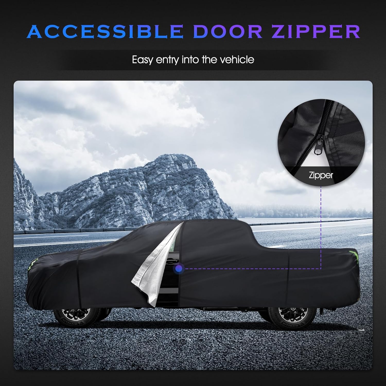 Car Cover Custom Fit for Toyota Tundra 2007-2026,6 Layers Truck Cover Waterproof All Weather for Automobiles,Outdoor Full Exterior Cover Black,Up to 233.6 inch, 5.5 Bed Length